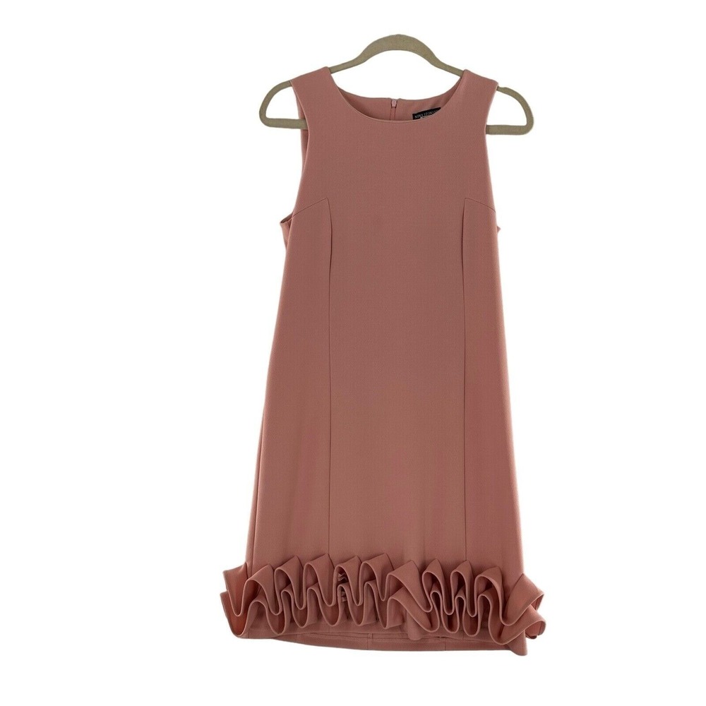 Nina Leonard Sleeveless Ruffle Hem Dress In Blush Pink M Party Prom Cocktail